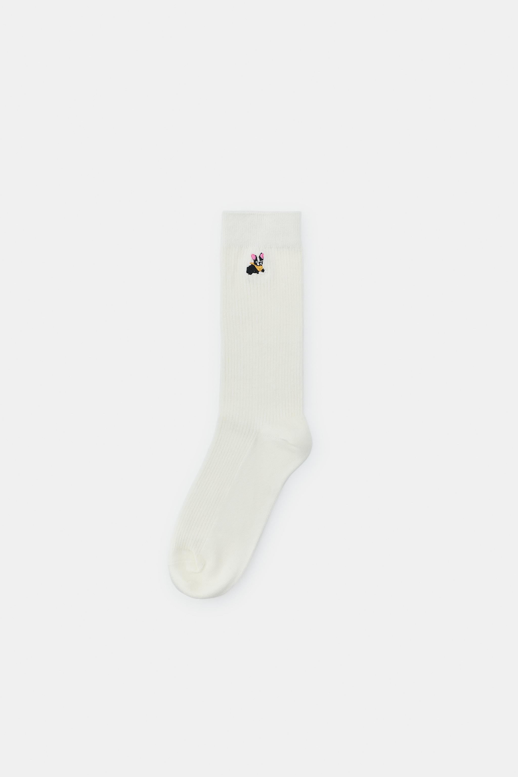 CHAUSSETTES EN COTON MICRO-CANNELÉ AVEC BULDOG